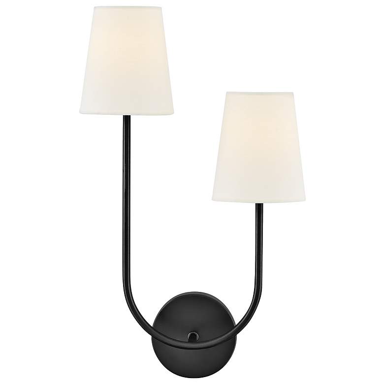 Image 1 Lark Cora Interior Large Two Light Sconce 12.75" Black