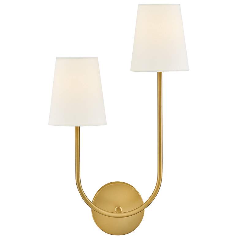 Image 1 Lark Cora Interior Large Two Light Sconce 12.75" Lacquered Brass