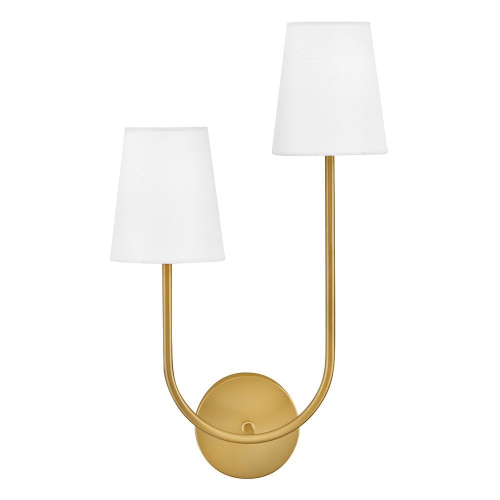Image 2 Lark Cora Interior Large Two Light Sconce 22" Lacquered Brass more views