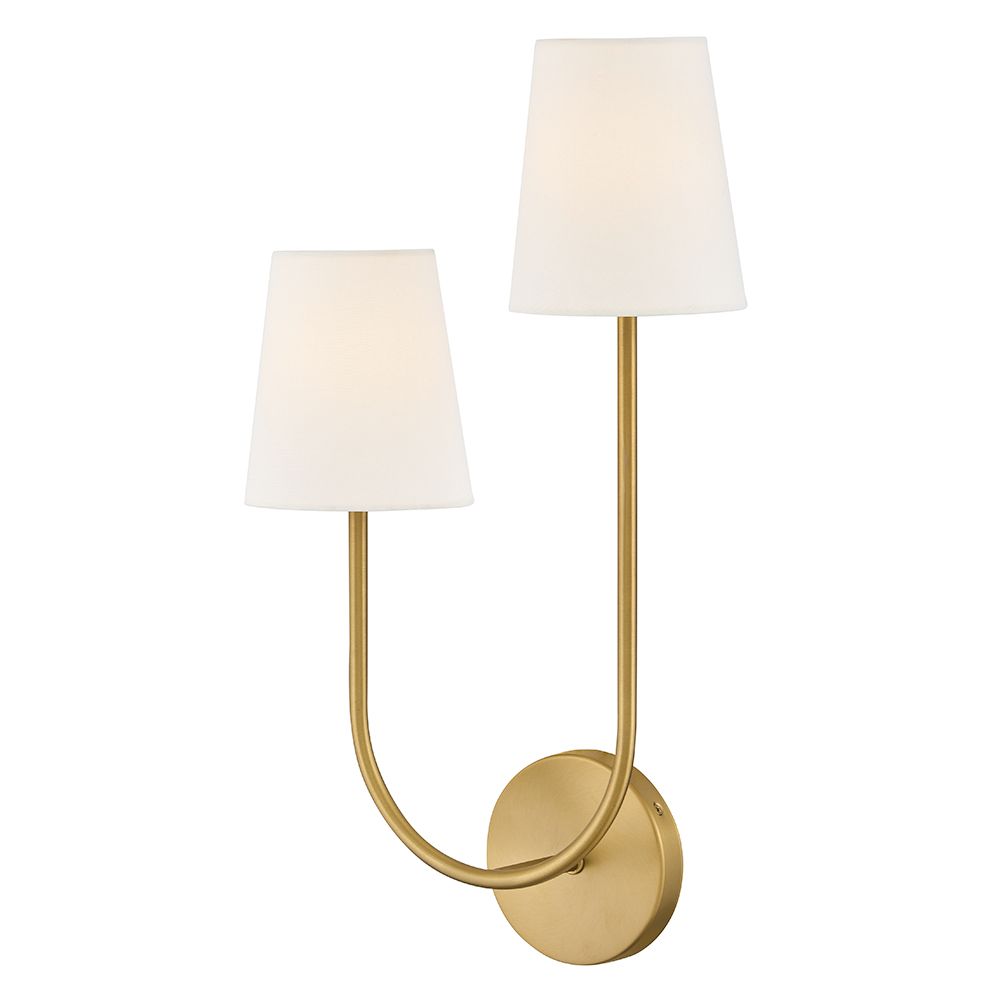 Image 7 Lark Cora Interior Large Two Light Sconce 22" Lacquered Brass more views