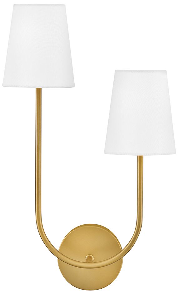 Image 2 Lark Cora Interior Large Two Light Sconce 22" Lacquered Brass more views