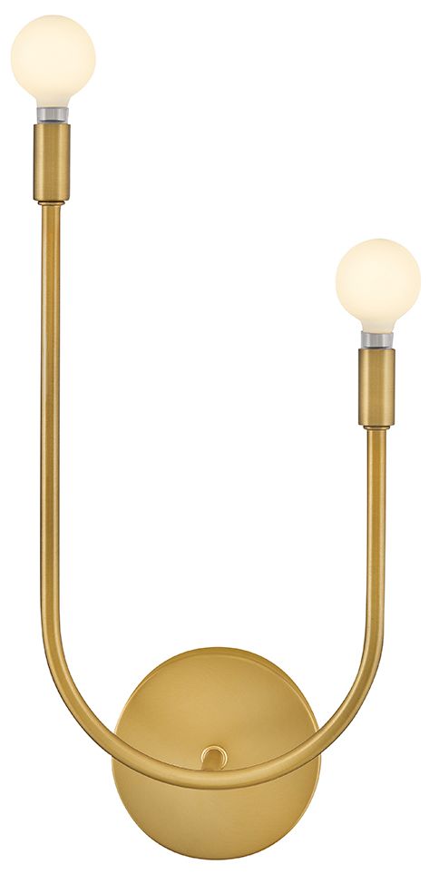 Image 3 Lark Cora Interior Large Two Light Sconce 22" Lacquered Brass more views