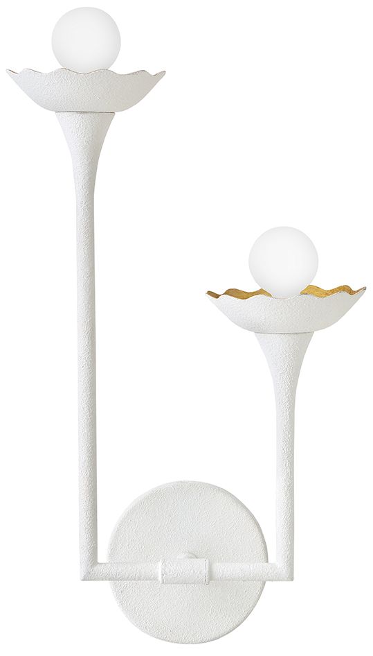 Image 2 Lark Darla Interior Medium Two Light Sconce 16.75" Textured Plaster more views