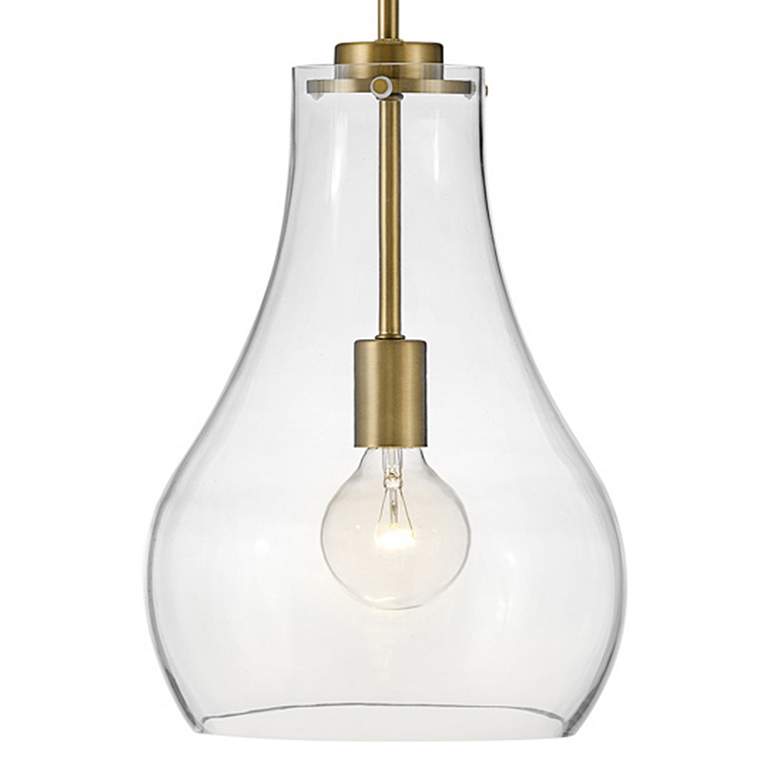 Image 3 Lark Frankie 10"W Lacquered Brass Clear Glass Mini Pendant more views