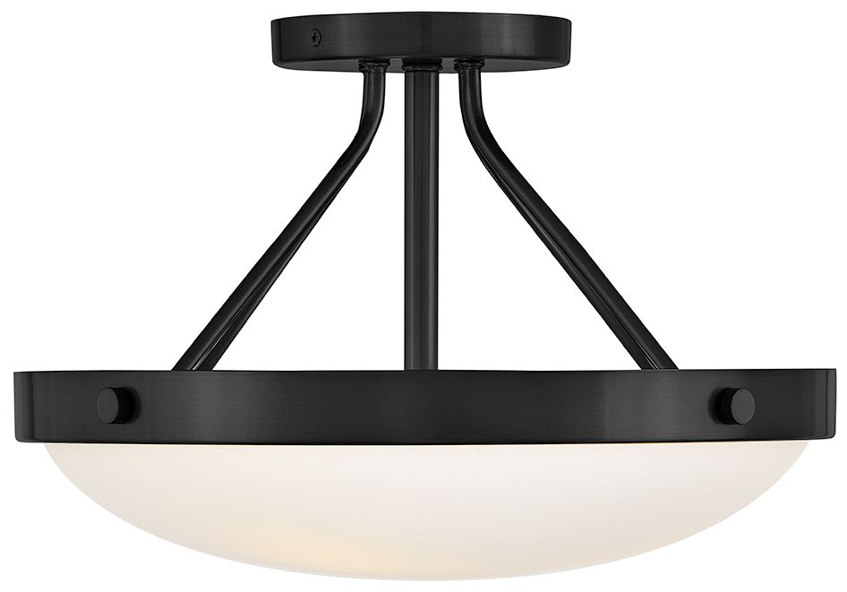 Lark Gus Medium Semi Flush Mount 14.5" Black