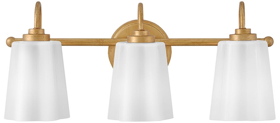 Lark Honey Bath Medium Three Light Vanity 21.25" Distressed Brass