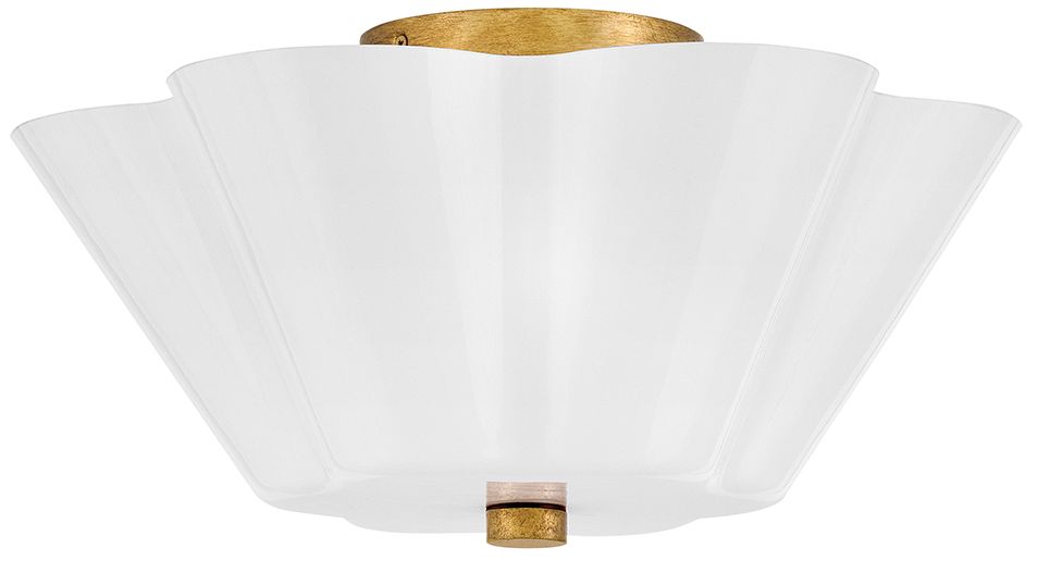 Image 2 Lark Honey Medium Semi Flush Mount 15" Distressed Brass more views