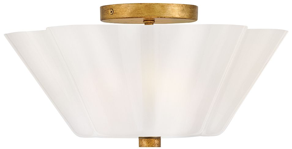 Image 6 Lark Honey Medium Semi Flush Mount 15" Distressed Brass more views