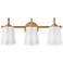 Lark Honey Medium Three Light Vanity Distressed Brass