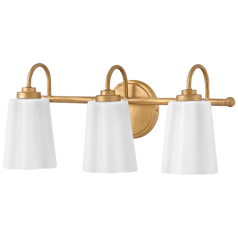 Image 4 Lark Honey Medium Three Light Vanity Distressed Brass more views