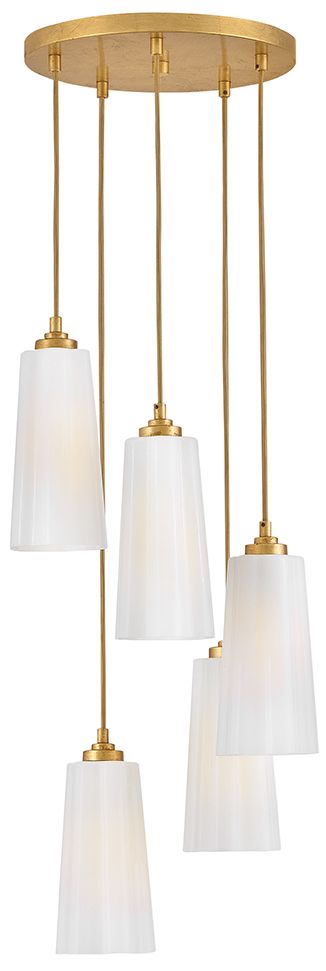 Lark Honey Small Chandelier 16" Distressed Brass