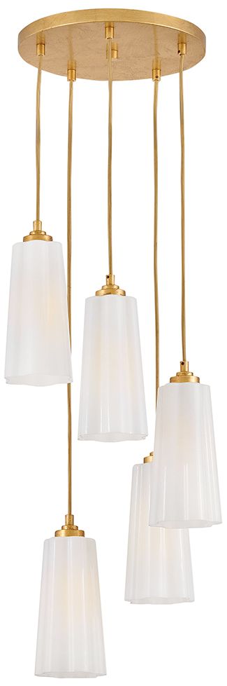 Lark Honey Small Chandelier 16" Distressed Brass