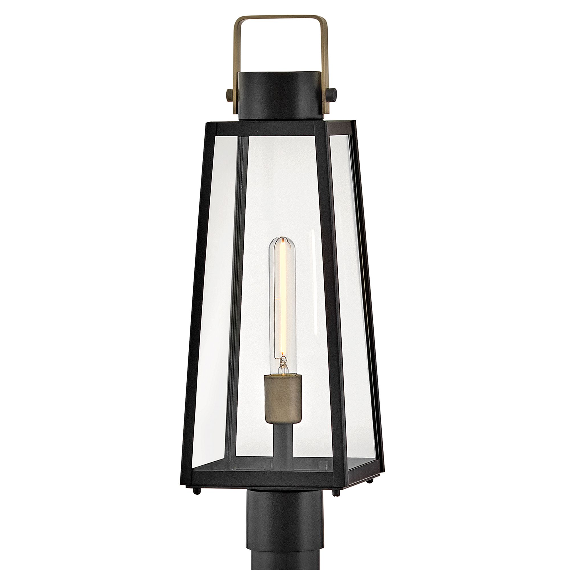 Image 6 Lark Hugh Outdoor Large Post Mount Lantern 22" Black more views