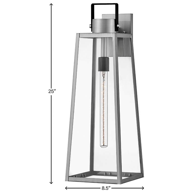 Image 5 Lark-Hugh Outdoor-Large Wall Mount Lantern-Antique Brushed Aluminum-Black more views