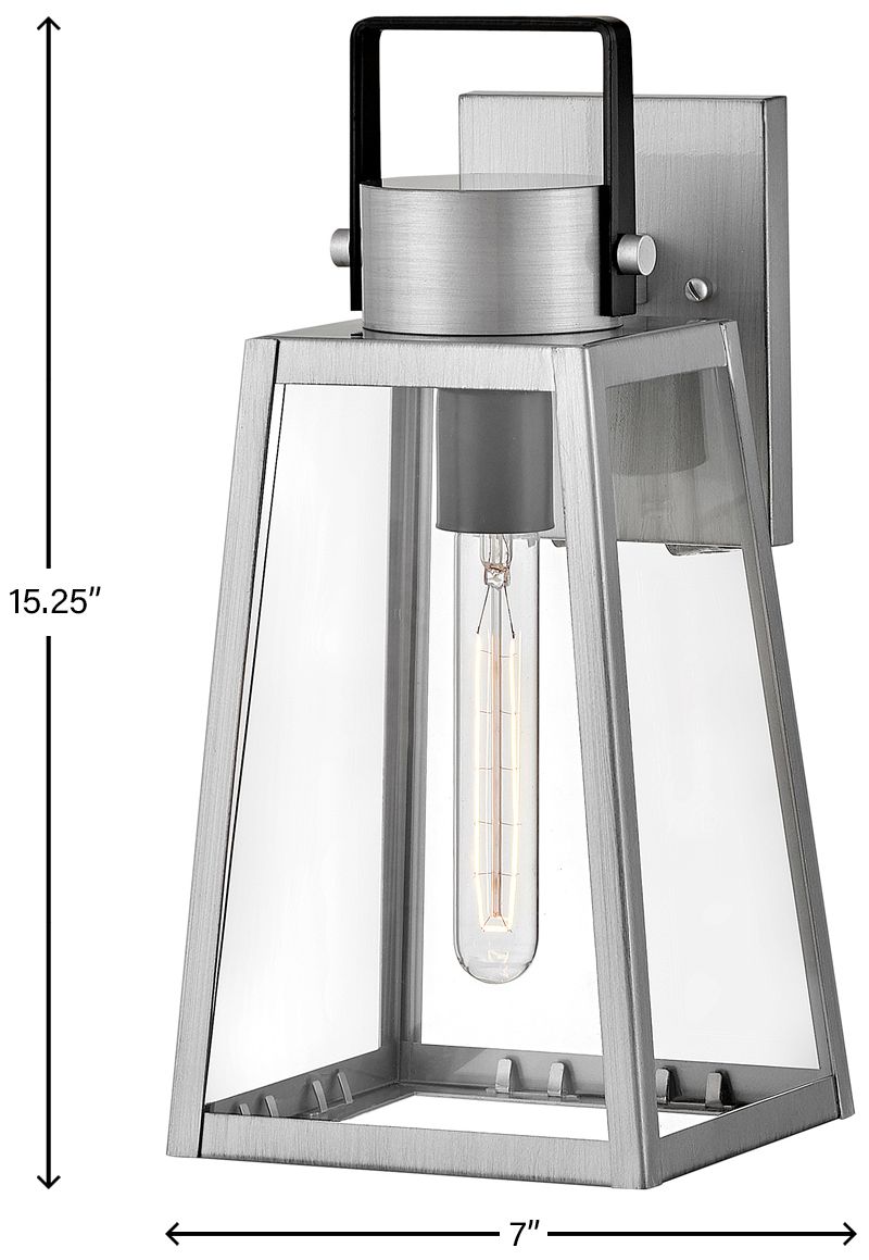 Image 5 Lark Hugh Outdoor Medium Wall Mount Lantern 15.25" Antique Brushed Aluminum more views