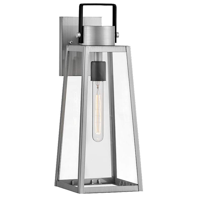 Image 1 Lark-Hugh Outdoor-Medium Wall Mount Lantern-Antique Brushed Aluminum-Black