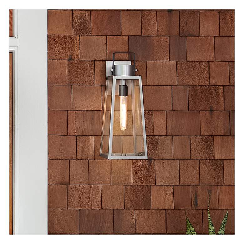 Image 1 Lark-Hugh Outdoor-Medium Wall Mount Lantern-Antique Brushed Aluminum-Black