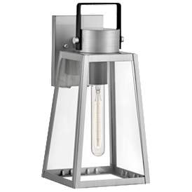 Image1 of Lark-Hugh Outdoor-Small Wall Mount Lantern-Antique Brushed Aluminum-Black
