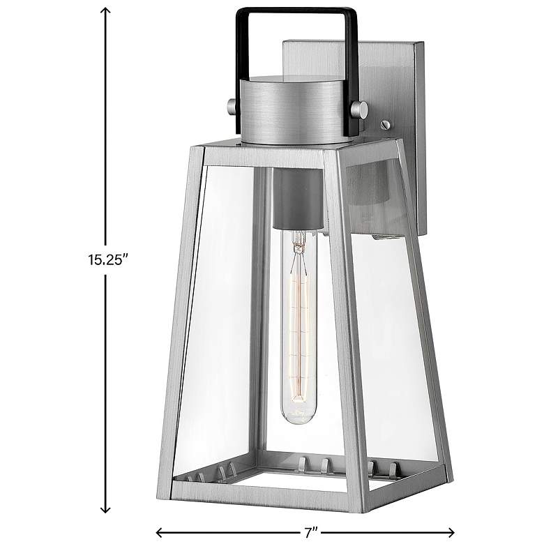 Image 5 Lark-Hugh Outdoor-Small Wall Mount Lantern-Antique Brushed Aluminum-Black more views