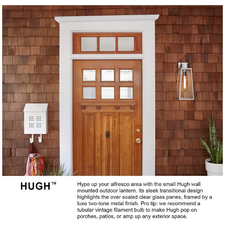 Image 7 Lark-Hugh Outdoor-Small Wall Mount Lantern-Antique Brushed Aluminum-Black more views