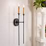 Thumbnail1 of Lark Hux 24" High Black 2-Light Wall Sconce