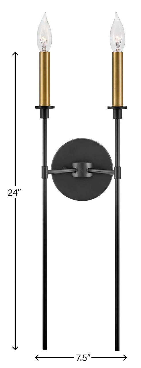Image 7 Lark Hux 24" High Black 2-Light Wall Sconce more views