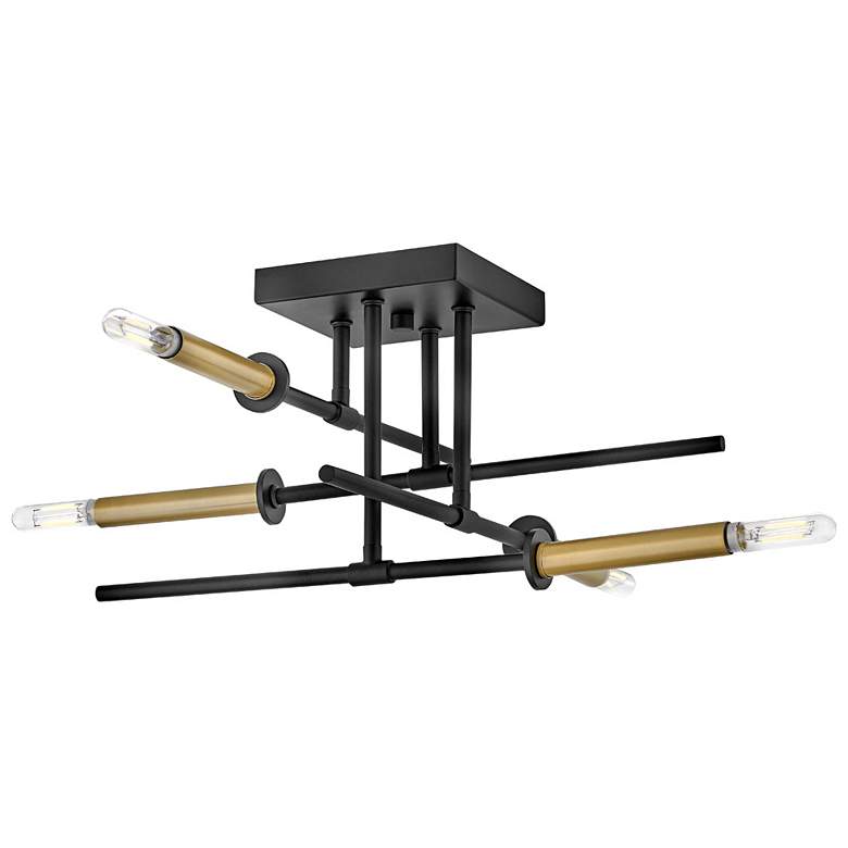 Image 1 Lark Hux Foyer Medium Semi-Flush Mount Black