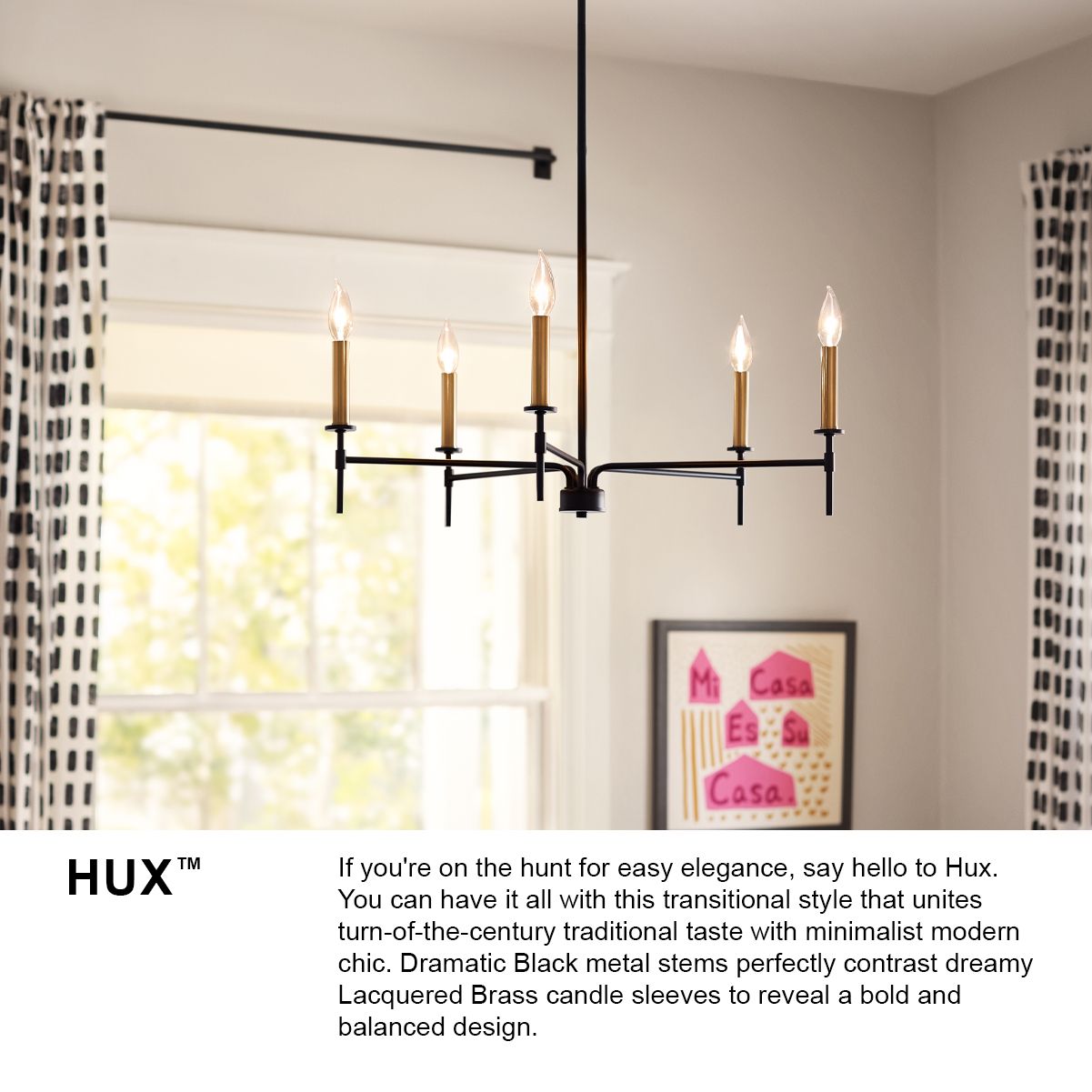 Image 6 Lark Hux Interior Large Single Tier Chandelier 36" Black more views