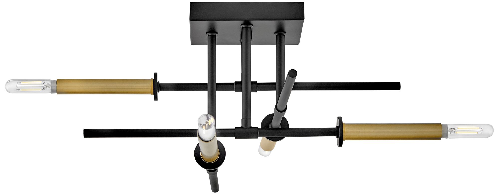 Image 3 Lark Hux Interior Medium Semi Flush Mount 9" Black more views