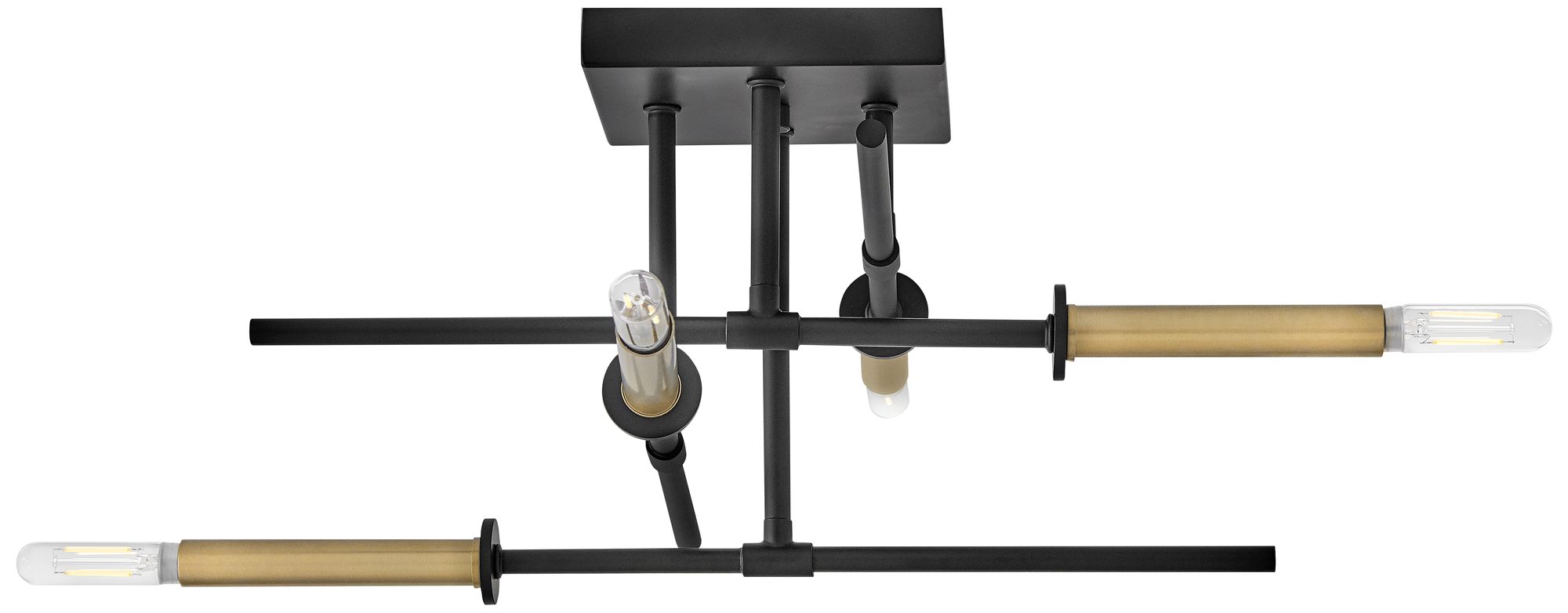 Image 4 Lark Hux Interior Medium Semi Flush Mount 9" Black more views