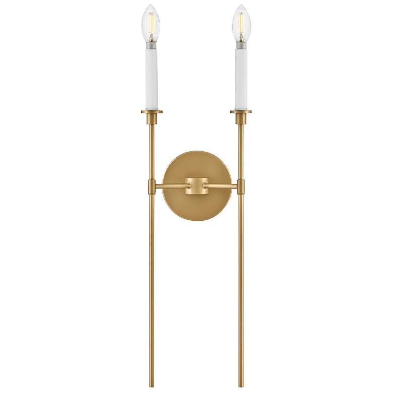 Image 1 Lark Hux Sconce Medium Two Light Sconce Lacquered Brass
