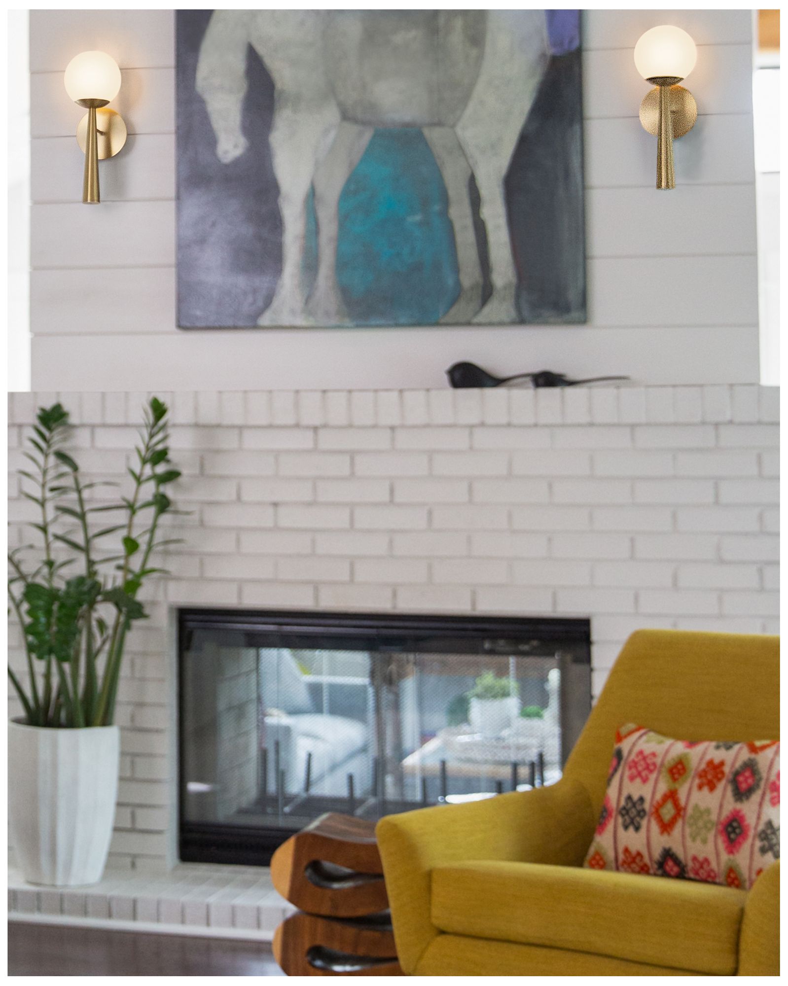 LARK IZZY Medium Single Light Sconce Lacquered Brass