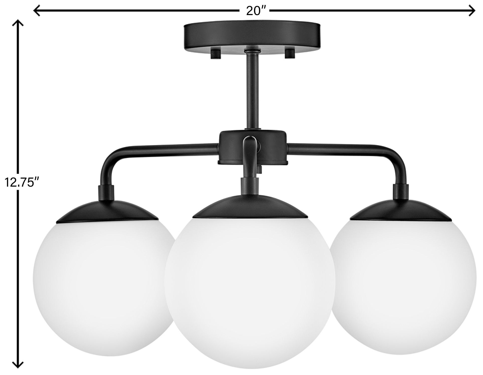 Lark Julep Foyer Medium Semi Flush Mount 12.75" Black