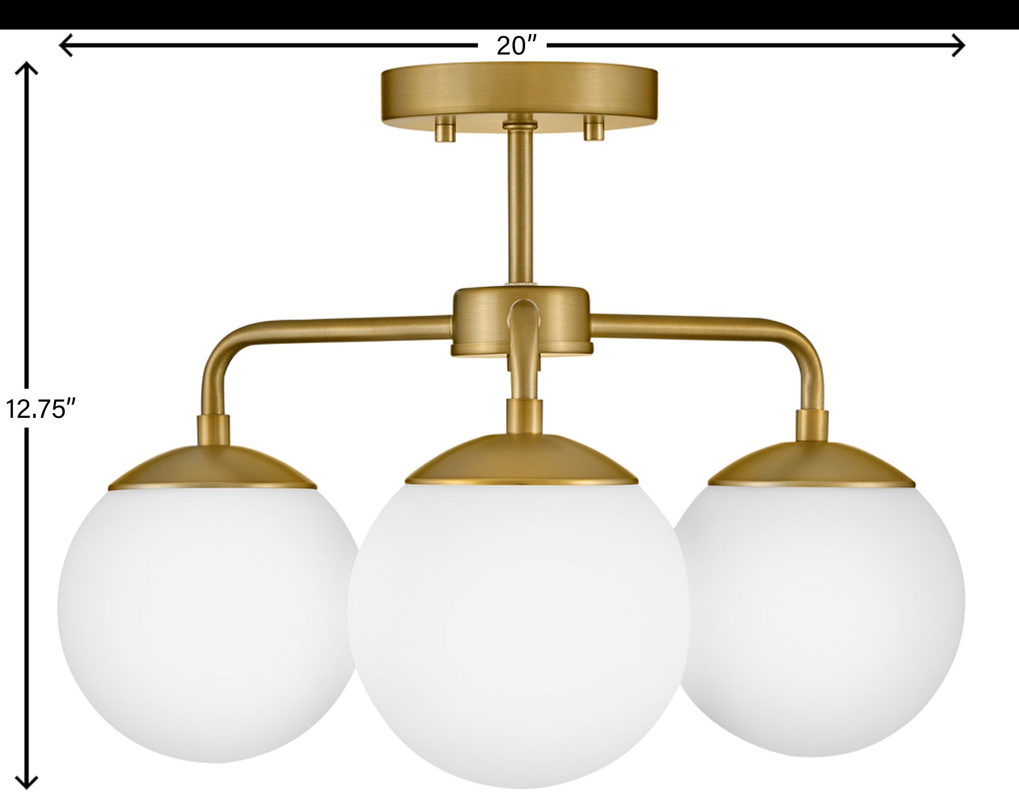 Lark Julep Interior Medium Semi-Flush Mount 12.75" Lacquered Brass