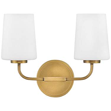 Lark-Kline 11"H Heritage Brass 2-Light Vanity Wall Sconce