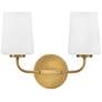 1_Lark-Kline 11"H Heritage Brass 2-Light Vanity Wall Sconce