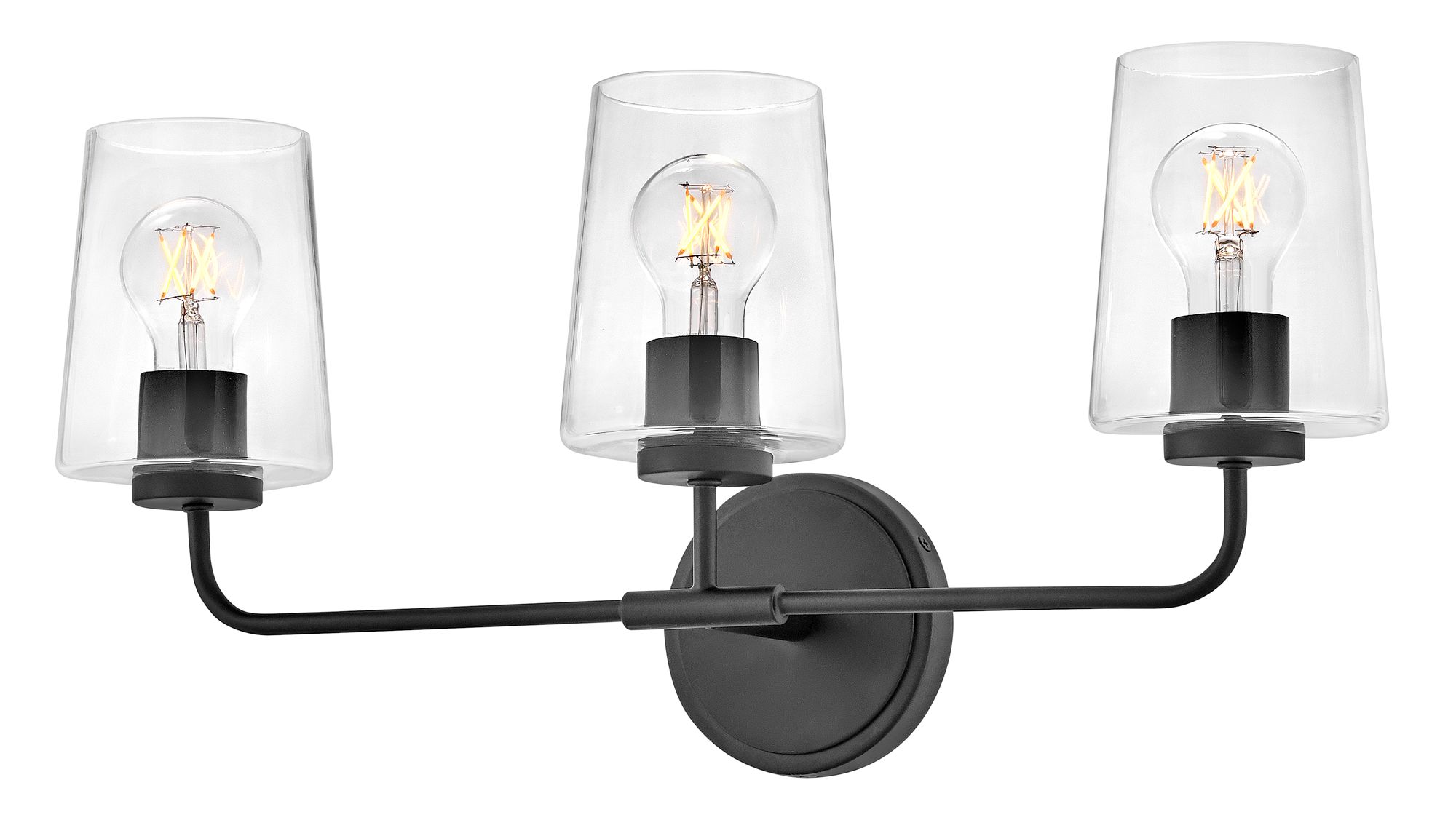 Image 3 Lark Kline Bath Medium Three Light Vanity 23.75" Clear Black more views