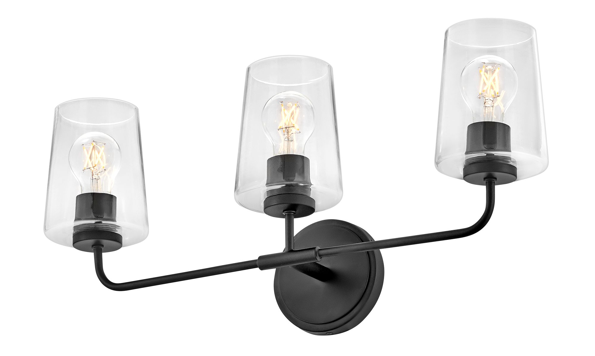 Image 4 Lark Kline Bath Medium Three Light Vanity 23.75" Clear Black more views