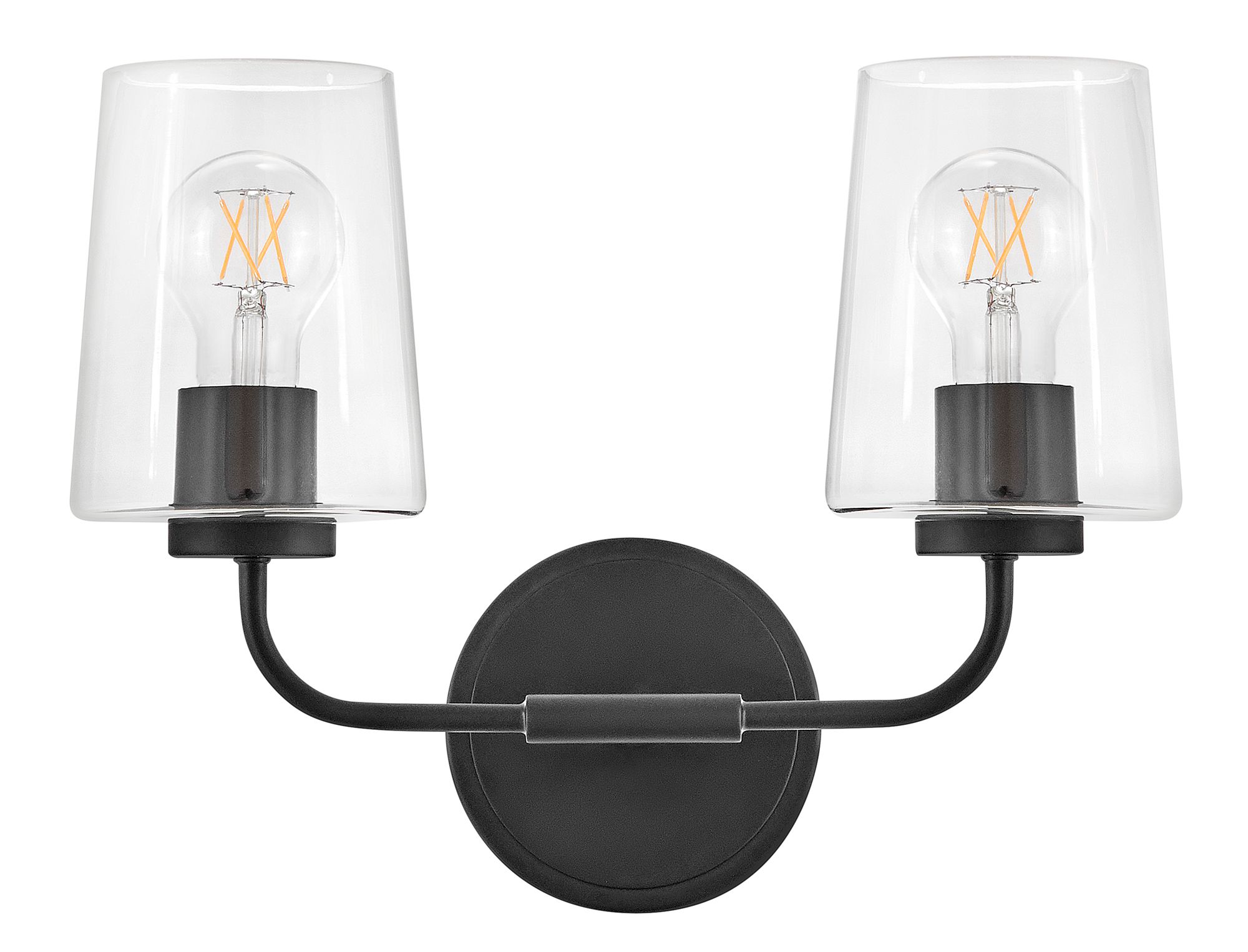 Image 2 Lark Kline Bath Small Two Light Vanity 14.25" Clear Black more views