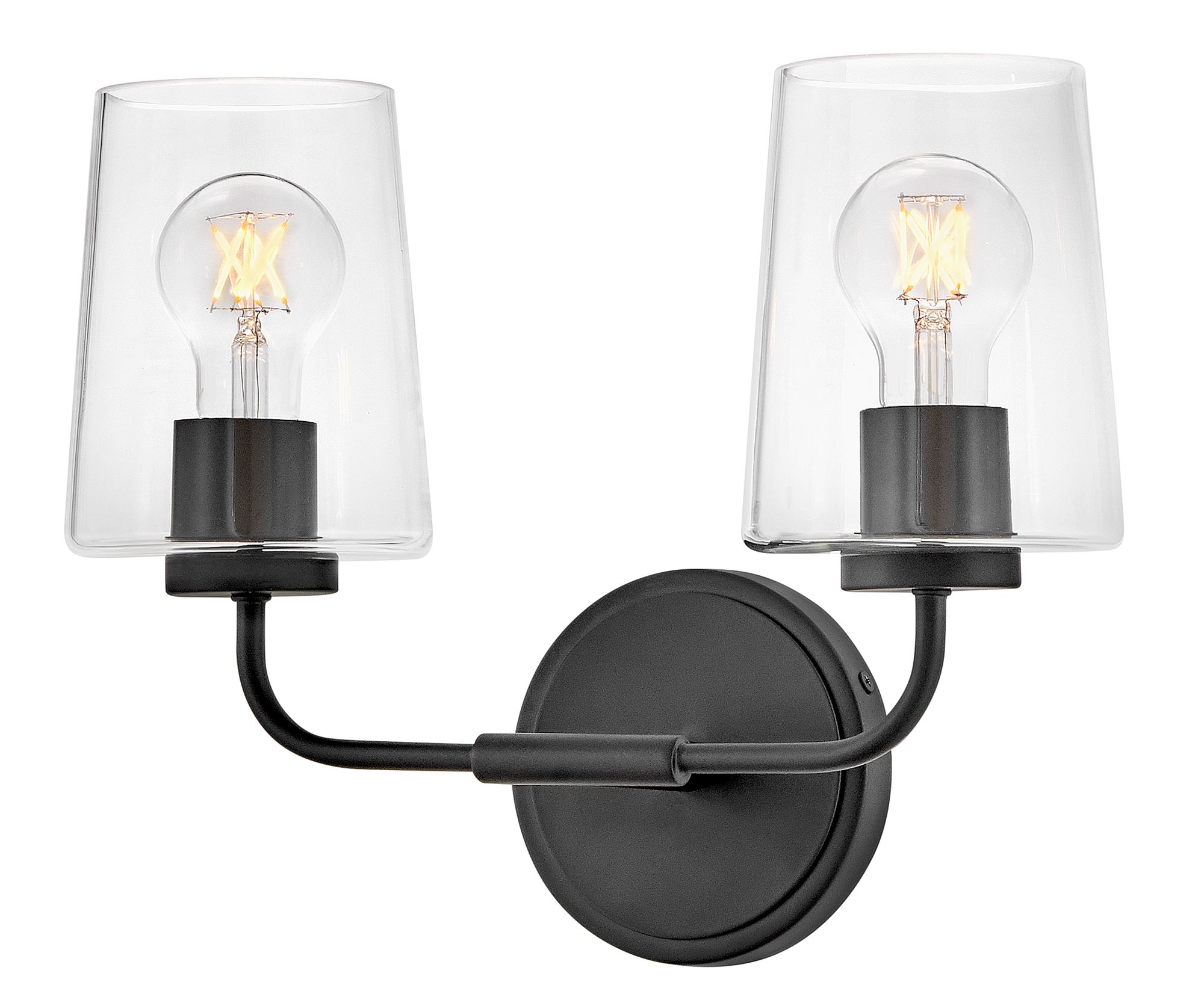 Image 3 Lark Kline Bath Small Two Light Vanity 14.25" Clear Black more views