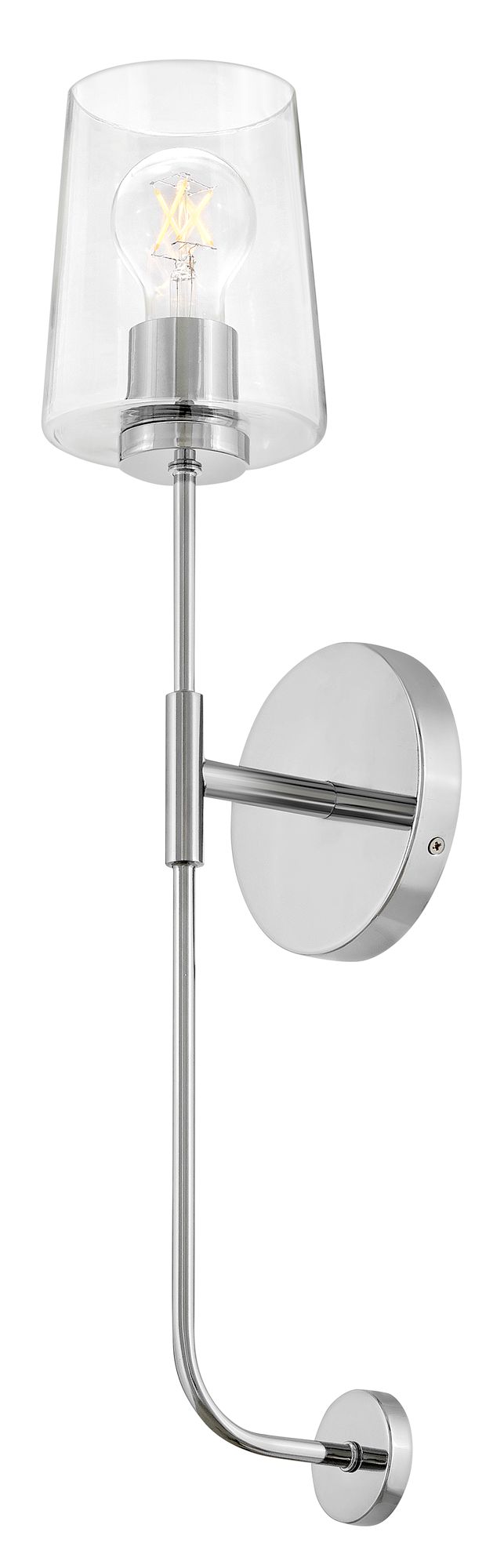 Image 3 Lark Kline Interior Large Single Light Tall Sconce 23" Chrome more views