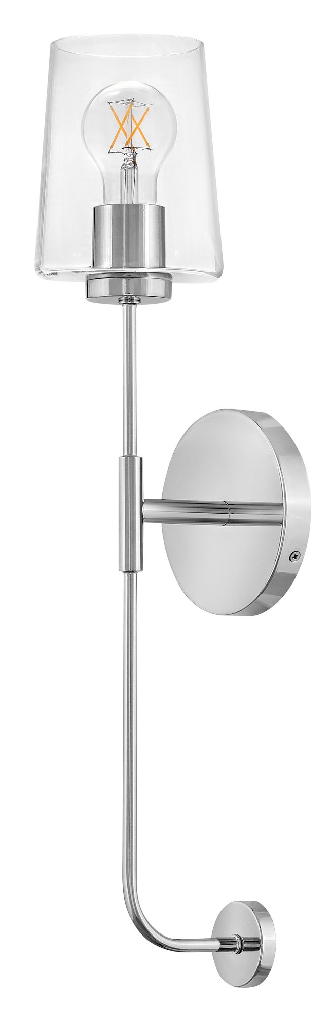 Lark Kline Interior Large Single Light Tall Sconce 23" Chrome