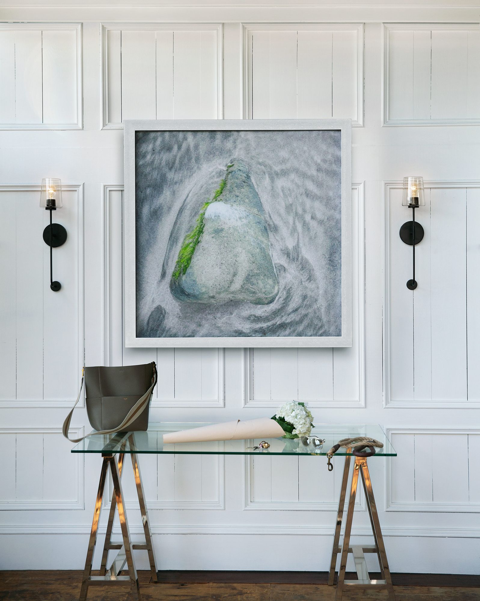 Lark Kline Interior Large Single Light Tall Sconce 5" Black