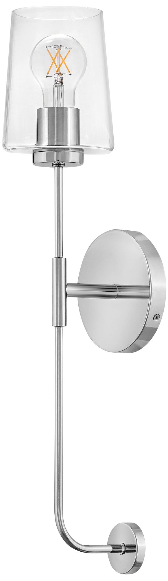 Lark Kline Interior Large Single Light Tall Sconce 5" Chrome