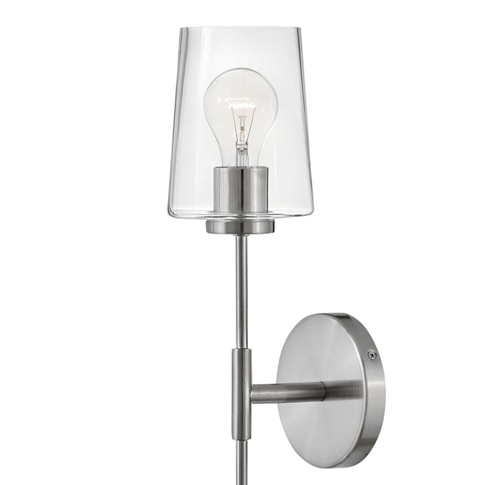 Image 2 Lark Kline Interior Large Single Light Tall Sconce 5" Brushed Nickel more views