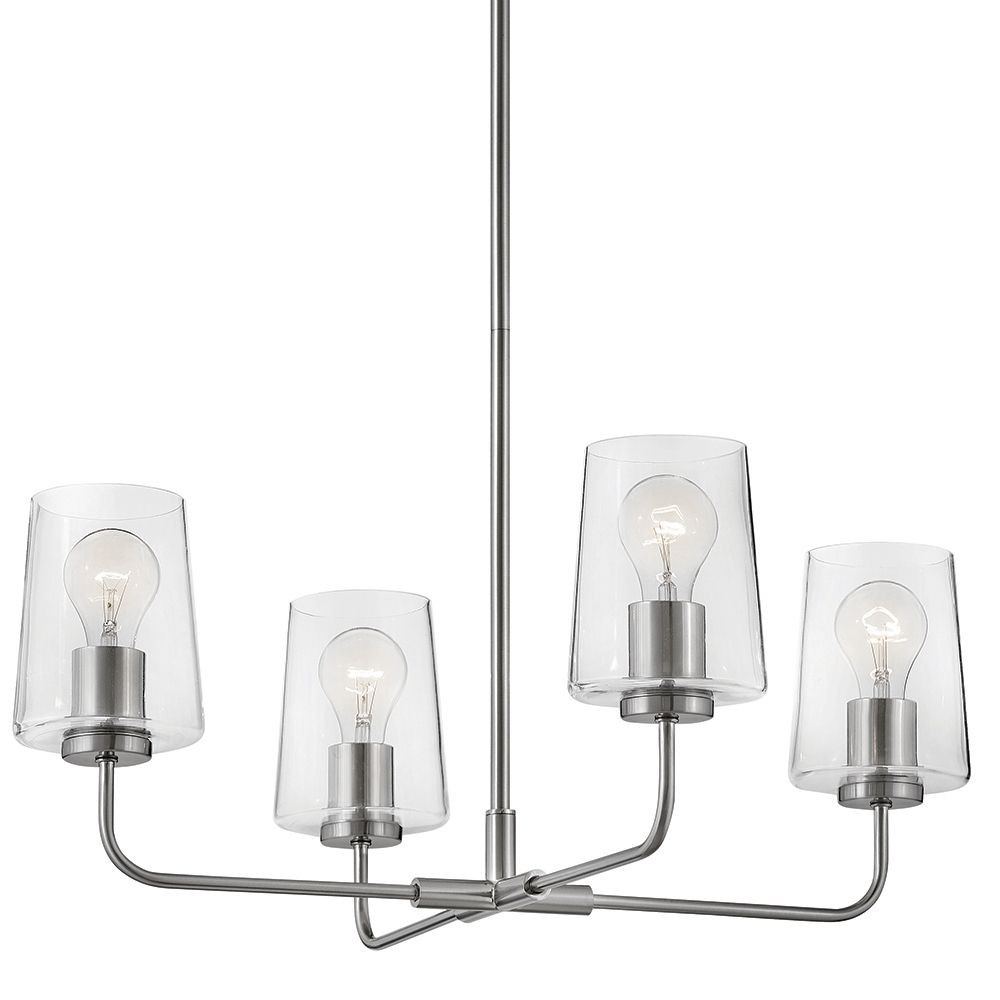 Image 4 Lark Kline Interior Medium Single Tier Chandelier 25" Brushed Nickel more views