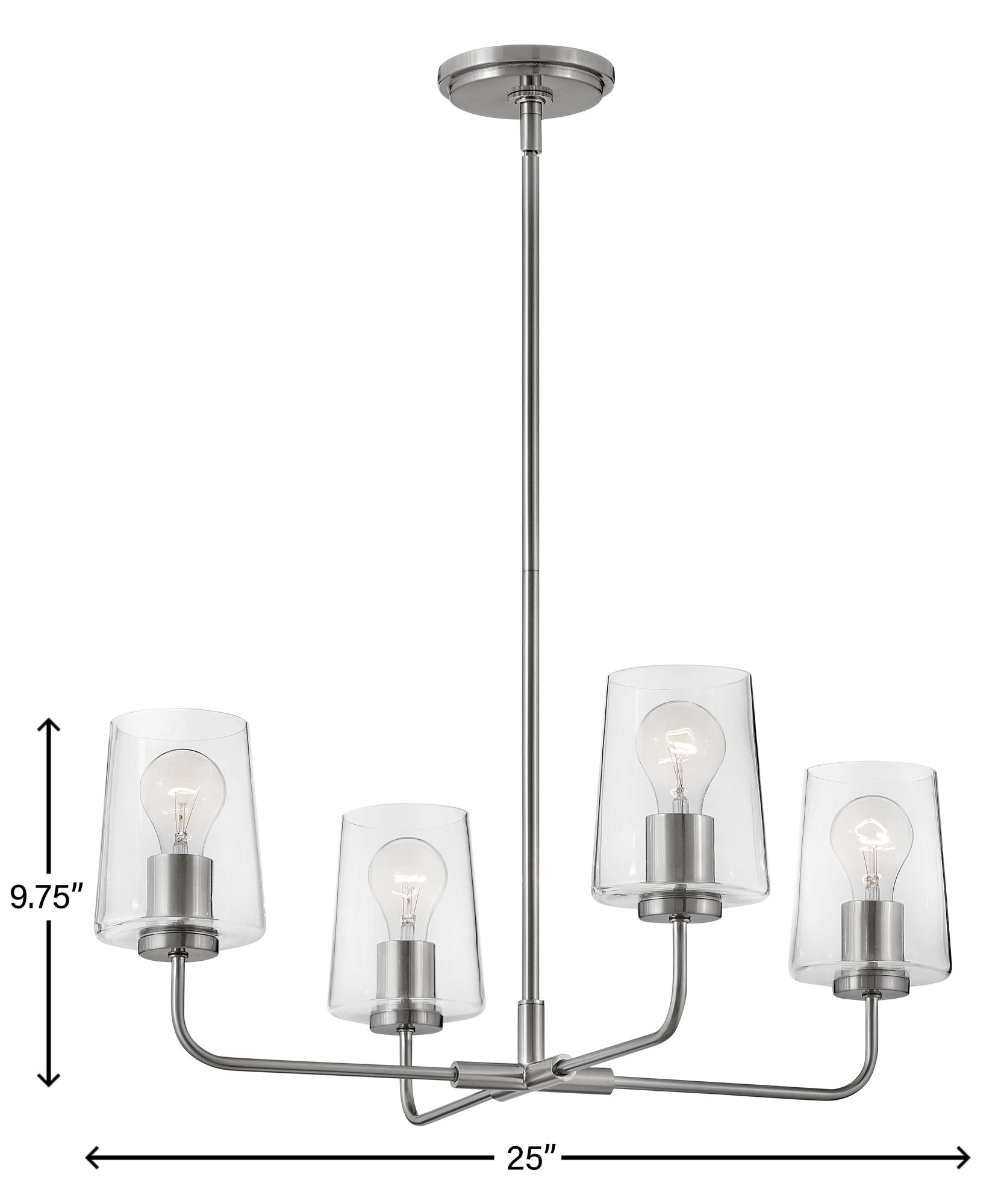 Image 6 Lark Kline Interior Medium Single Tier Chandelier 25" Brushed Nickel more views