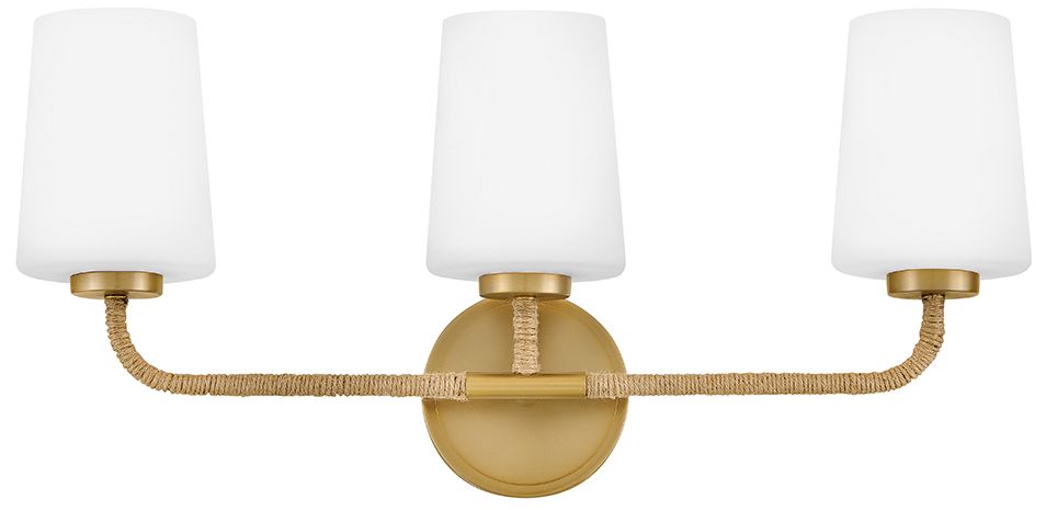 Image 2 Lark Kline Medium Three Light Vanity 23.75" Lacquered Brass more views