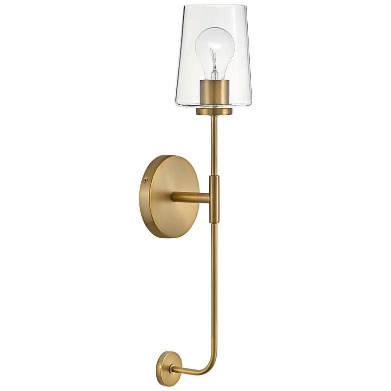 Image 1 Lark-Kline Sconce-Single Light Tall Sconce-Lacquered Brass