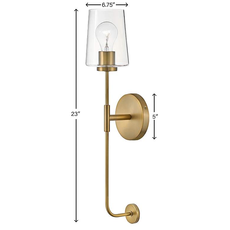 Image 7 Lark-Kline Sconce-Single Light Tall Sconce-Lacquered Brass more views